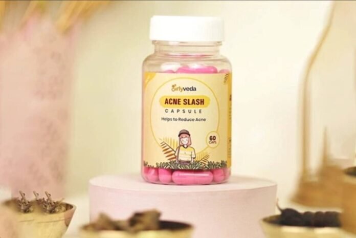 Girlyveda, Acne Slash Capsules, Ayurvedic acne treatment, natural skincare, clear skin, women's wellness, herbal remedies, internal skin health, acne solution, holistic skincare